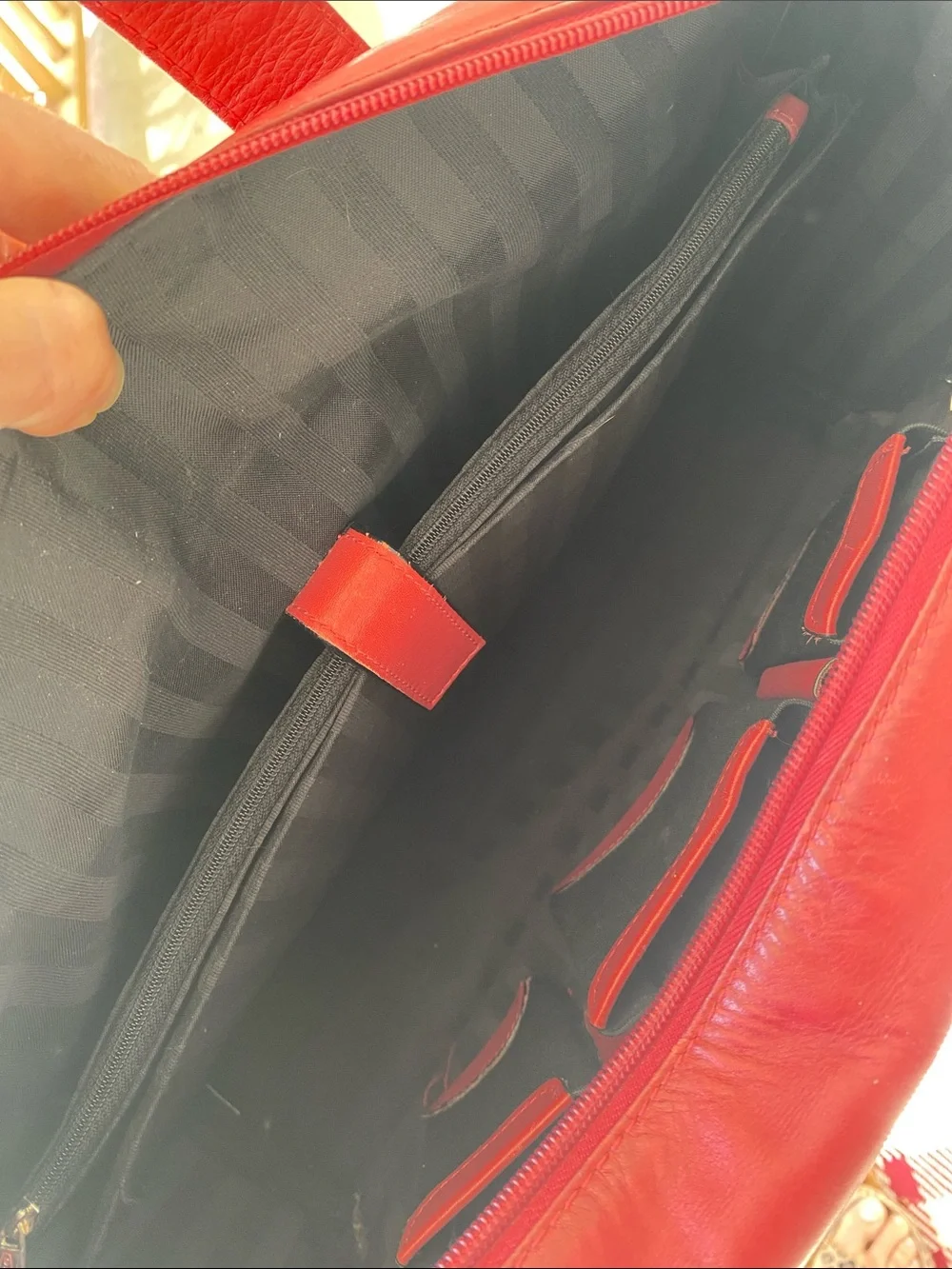 Women's Red Laptop Bag with Front Flap Pockets